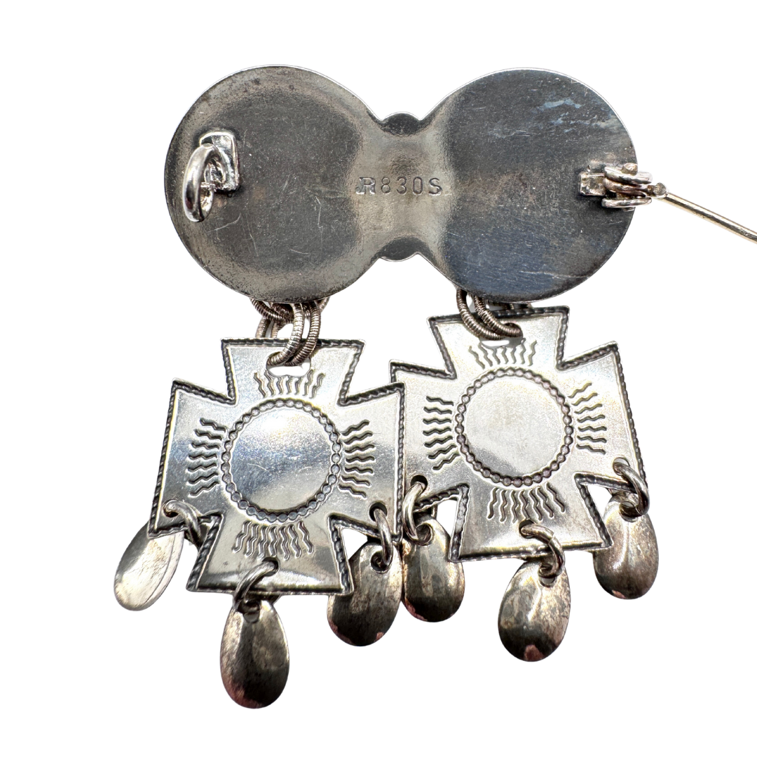 Antique Scandinavian 830 Sterling Silver Solje Wedding Brooch