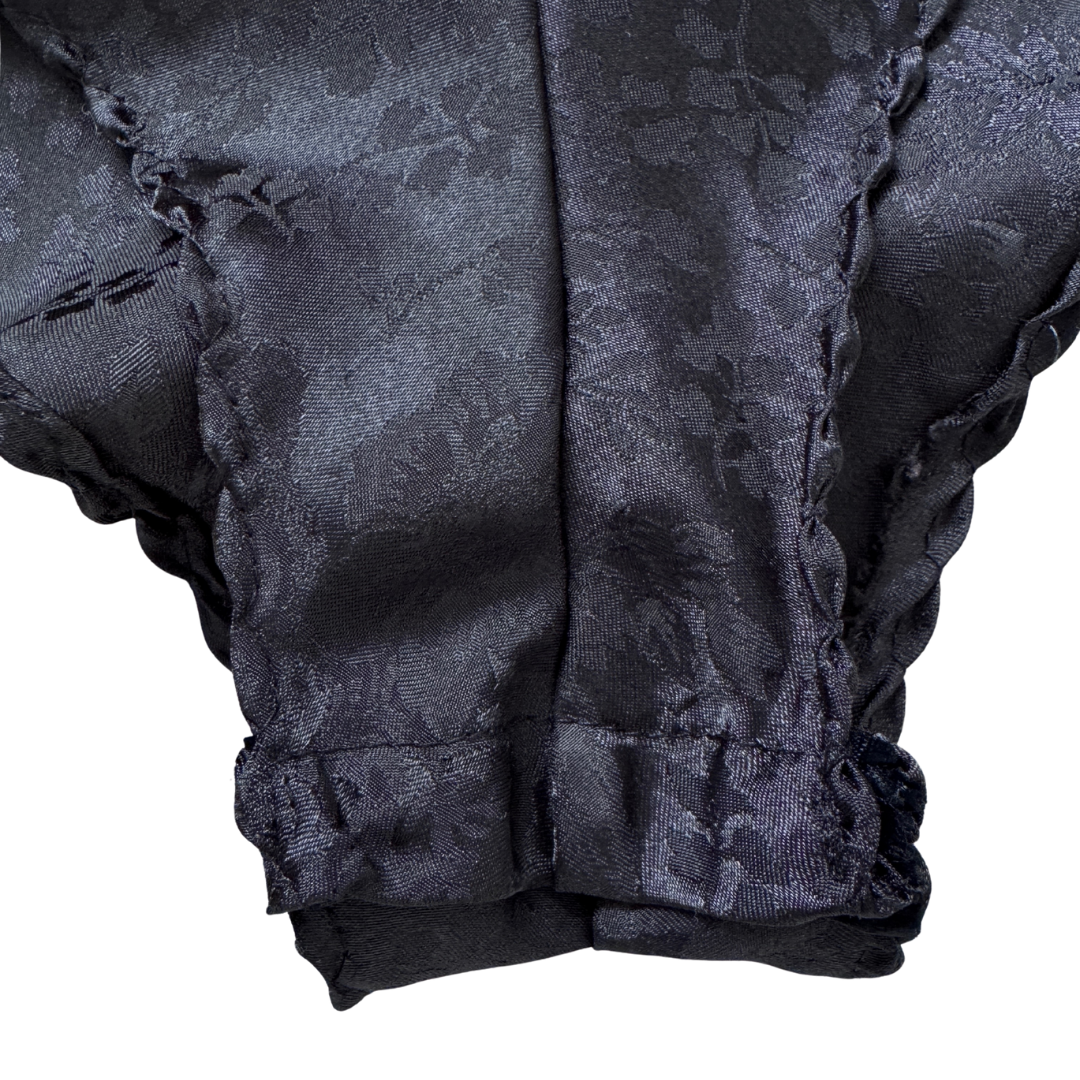 Body Chic Black Floral Satin and Lace Body Suit | Small