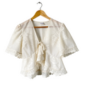 Recycled Floral Lace Ruffed Peplum Blouse | Extra-Small