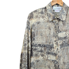 Load image into Gallery viewer, Neutral Tones Abstract and Floral Blouse | M-L
