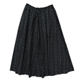 Vintage 80s Black Cotton Maxi Skirt with Geometric Print | Medium
