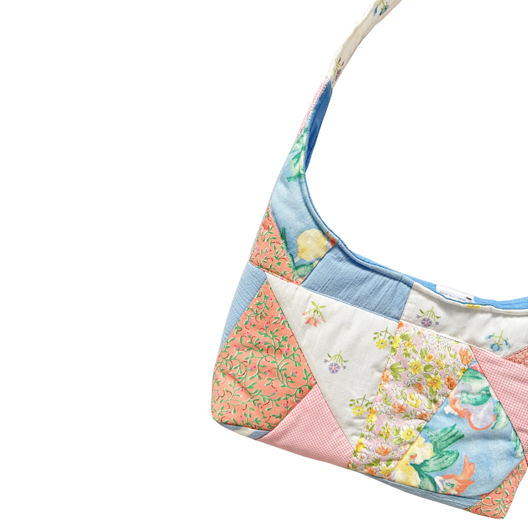 Recycled Pastel Floral Patchwork Shoulder Bag