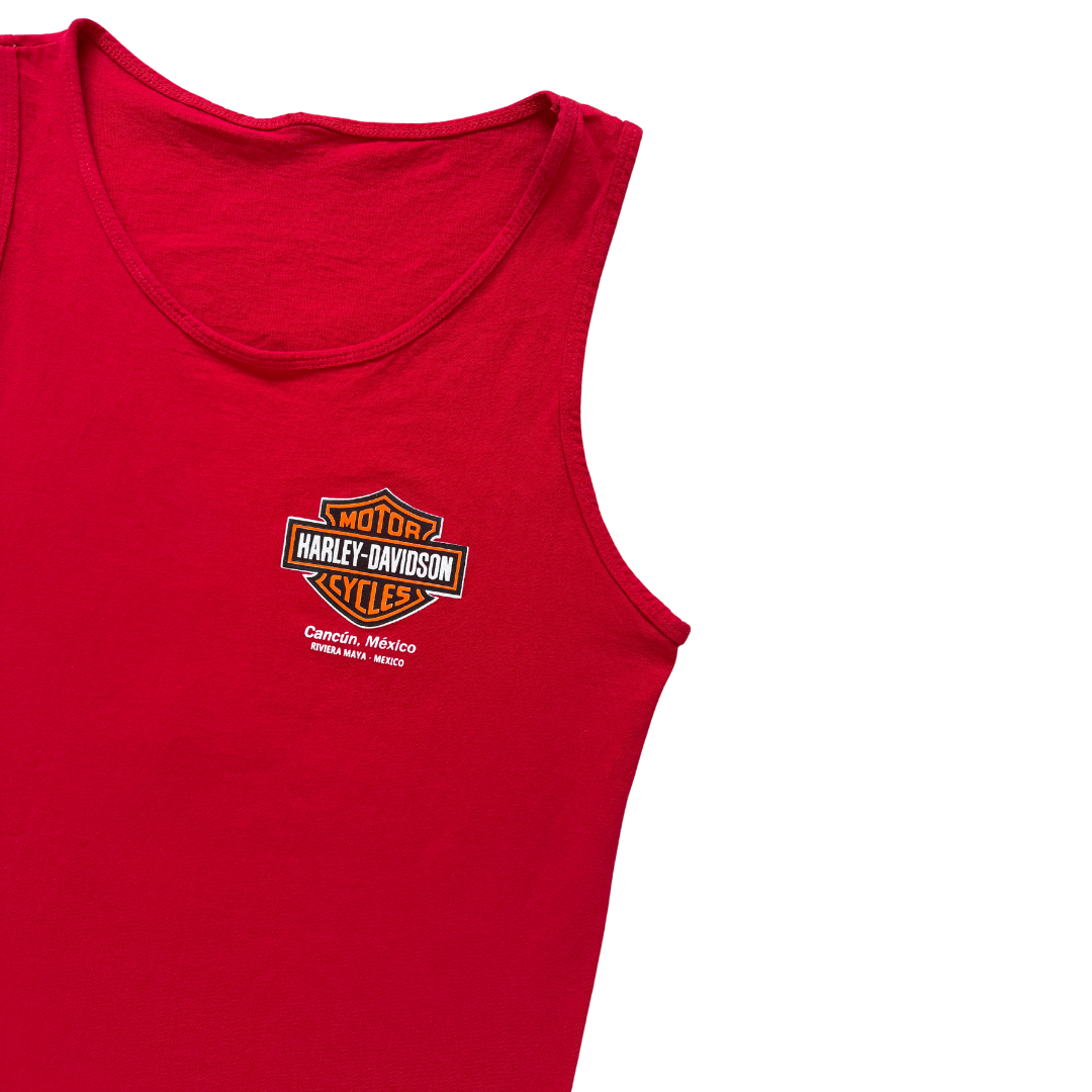 Red Harley Davidson Cancun Muscle Tank | Medium - Large