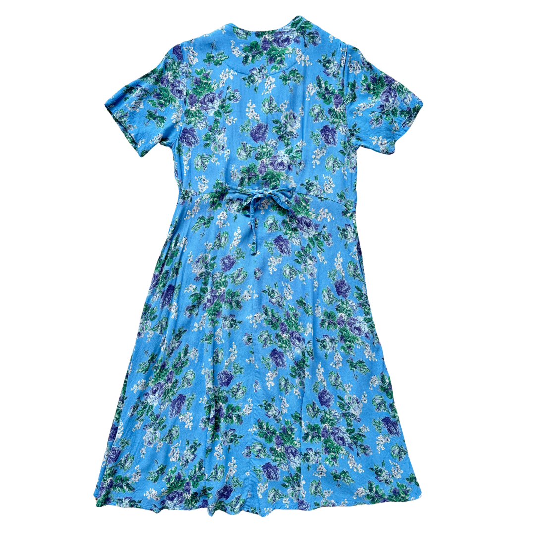 April Cornell Blue Floral Dress | Medium