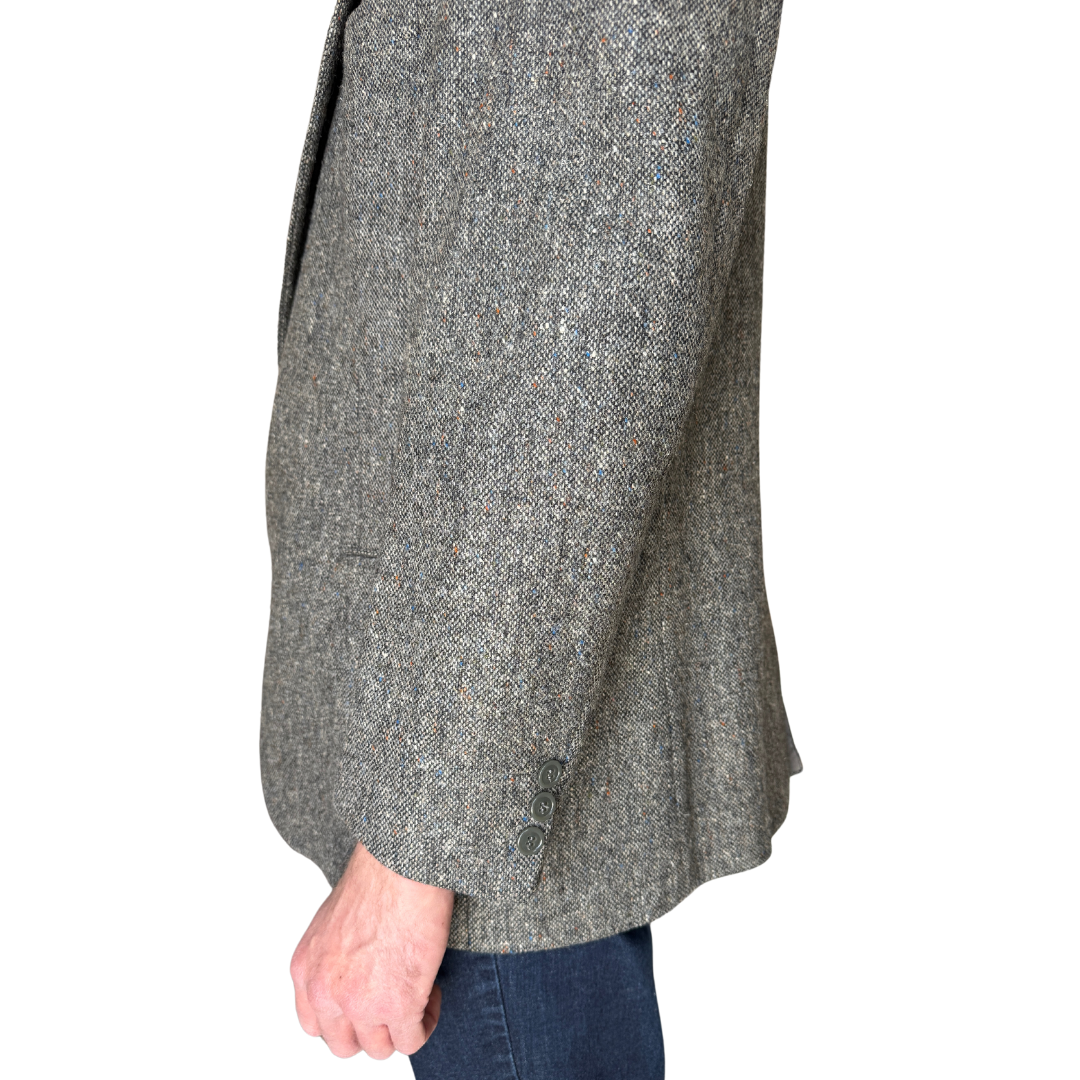 Men's Dark Gray Marled Wool Blazer | Extra-Large
