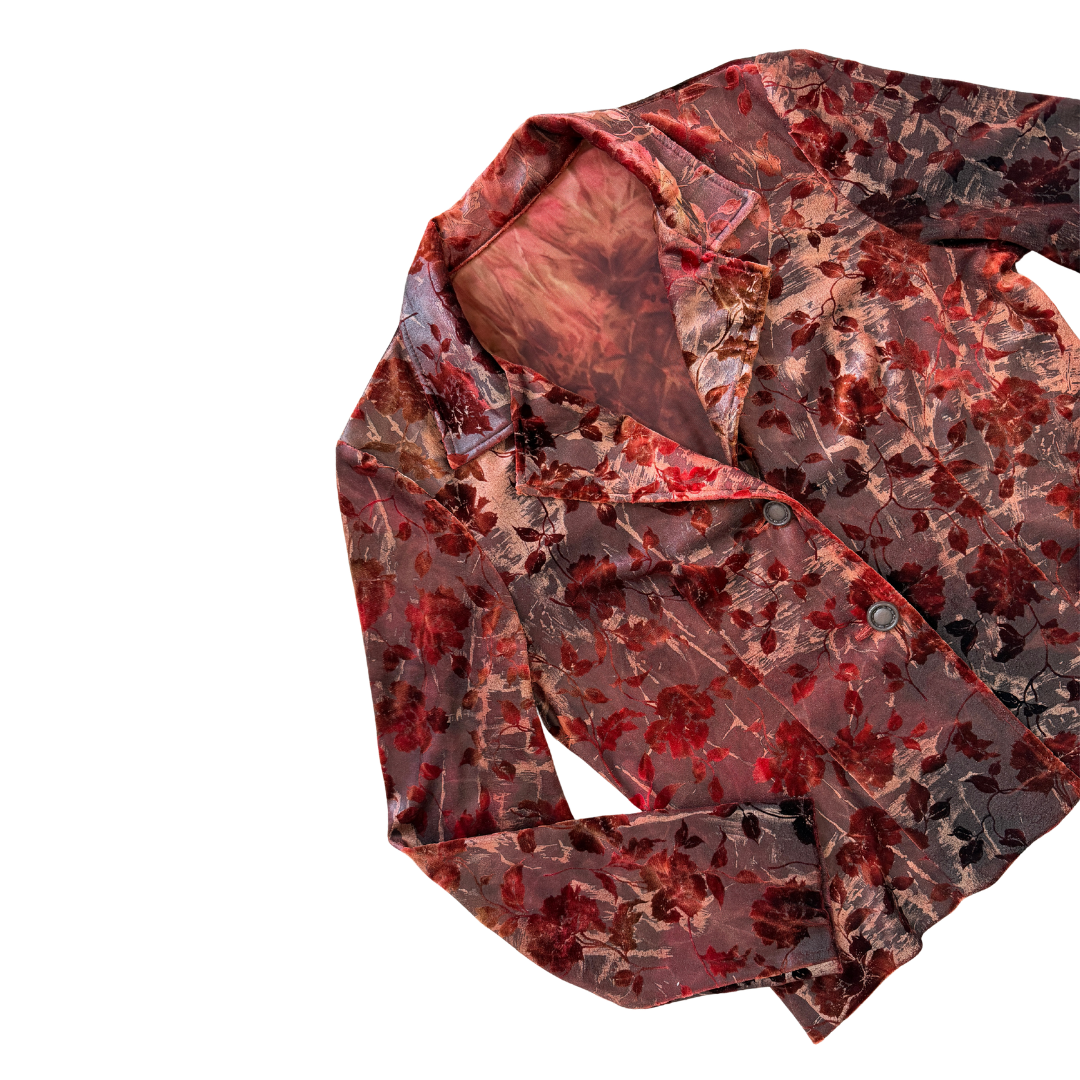Copper Floral Velveteen Blouse | Medium