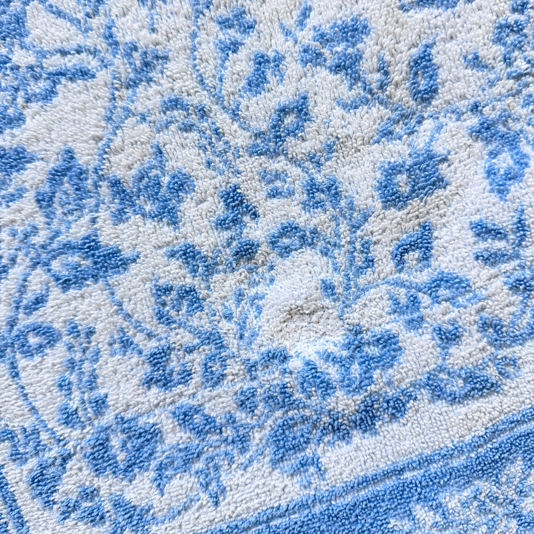 Recycled Vintage Blue and White Floral Towel Vest | Large / Extra-Large