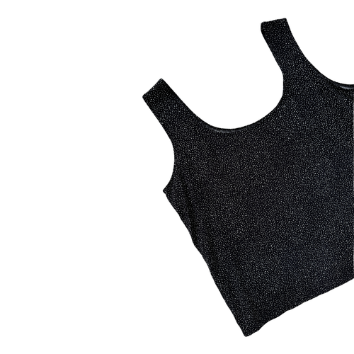 Black and White Cotton Polka Dot Tank Top | Small-Medium