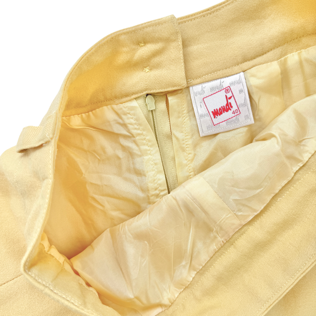 Mondi Yellow Wool Midi Skirt | Medium