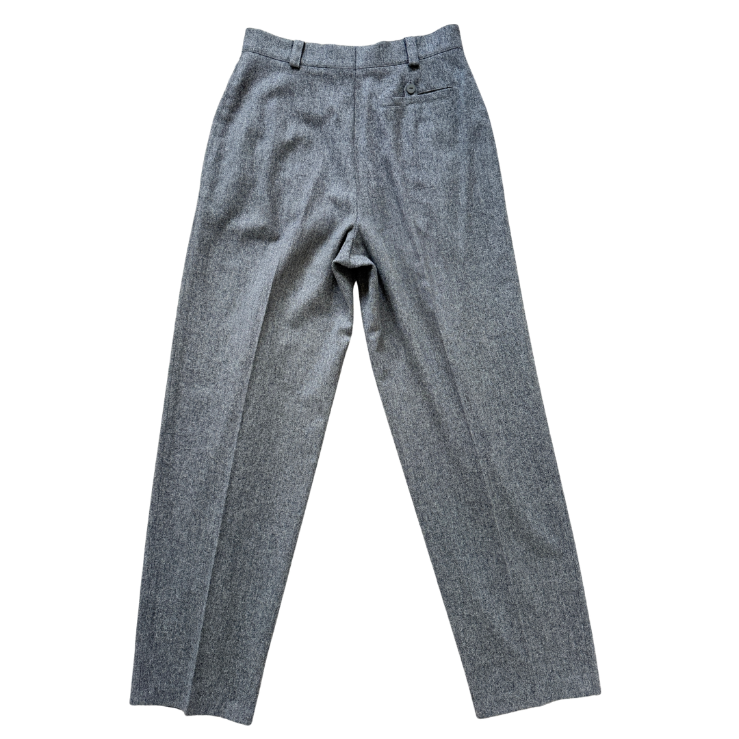 Escada Grey Wool Pleated Dress Pants | 38 (Medium-Large)