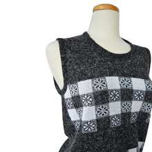 Load image into Gallery viewer, Gray and White Checkered Daisy Vest | Small-Medium
