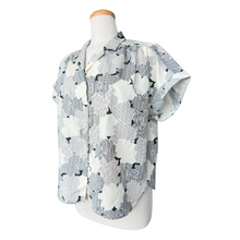 Load image into Gallery viewer, Black and Cream Floral and Abstract Print Blouse | Large /Extra-Large
