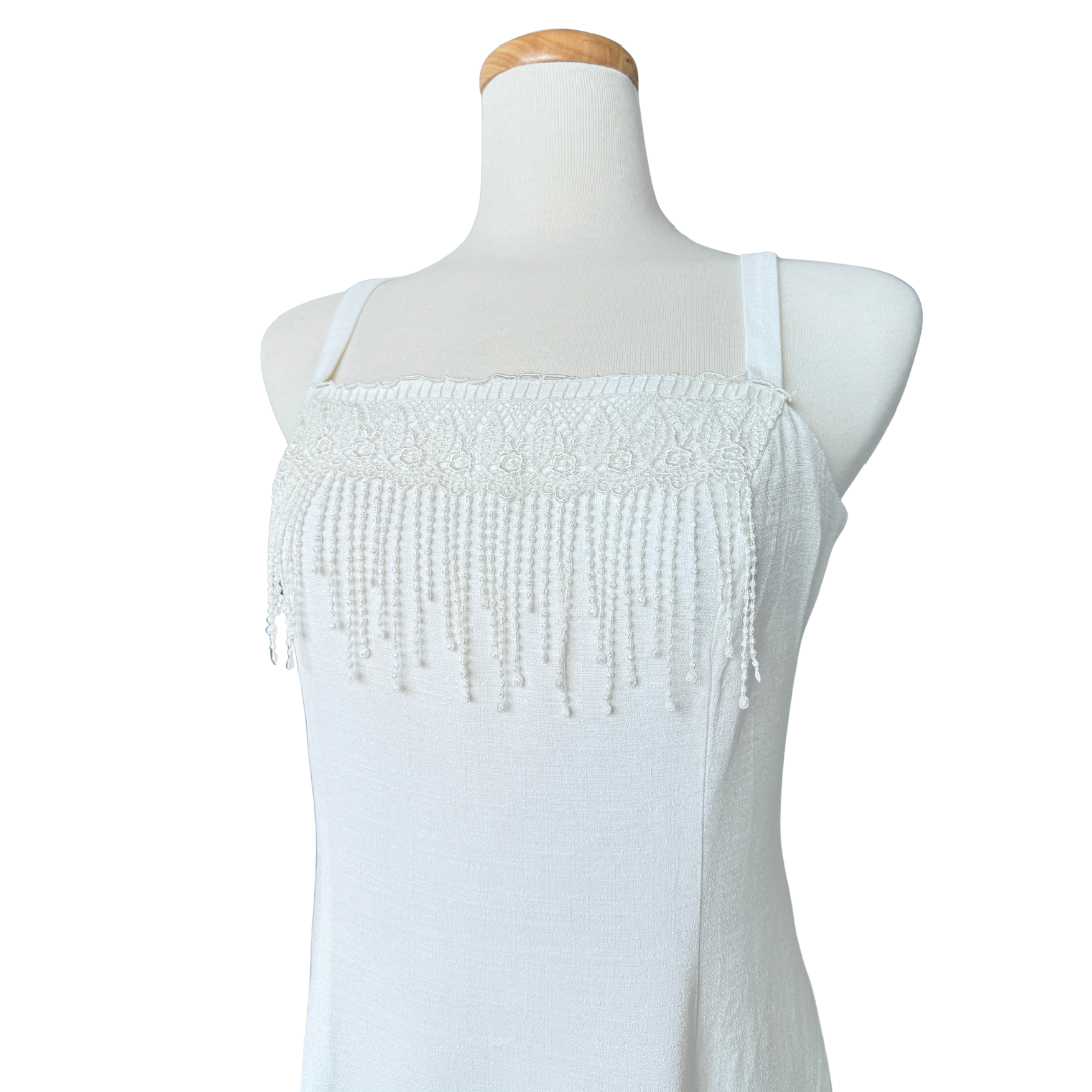 Farouche by Lori Weidner Lace Fringe Trim Dress | Small - Medium