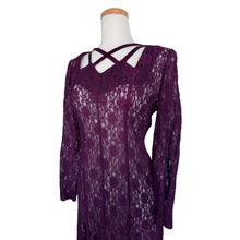 Load image into Gallery viewer, Dawn Joy Fashions Plum Purple Lace Dress | Medium
