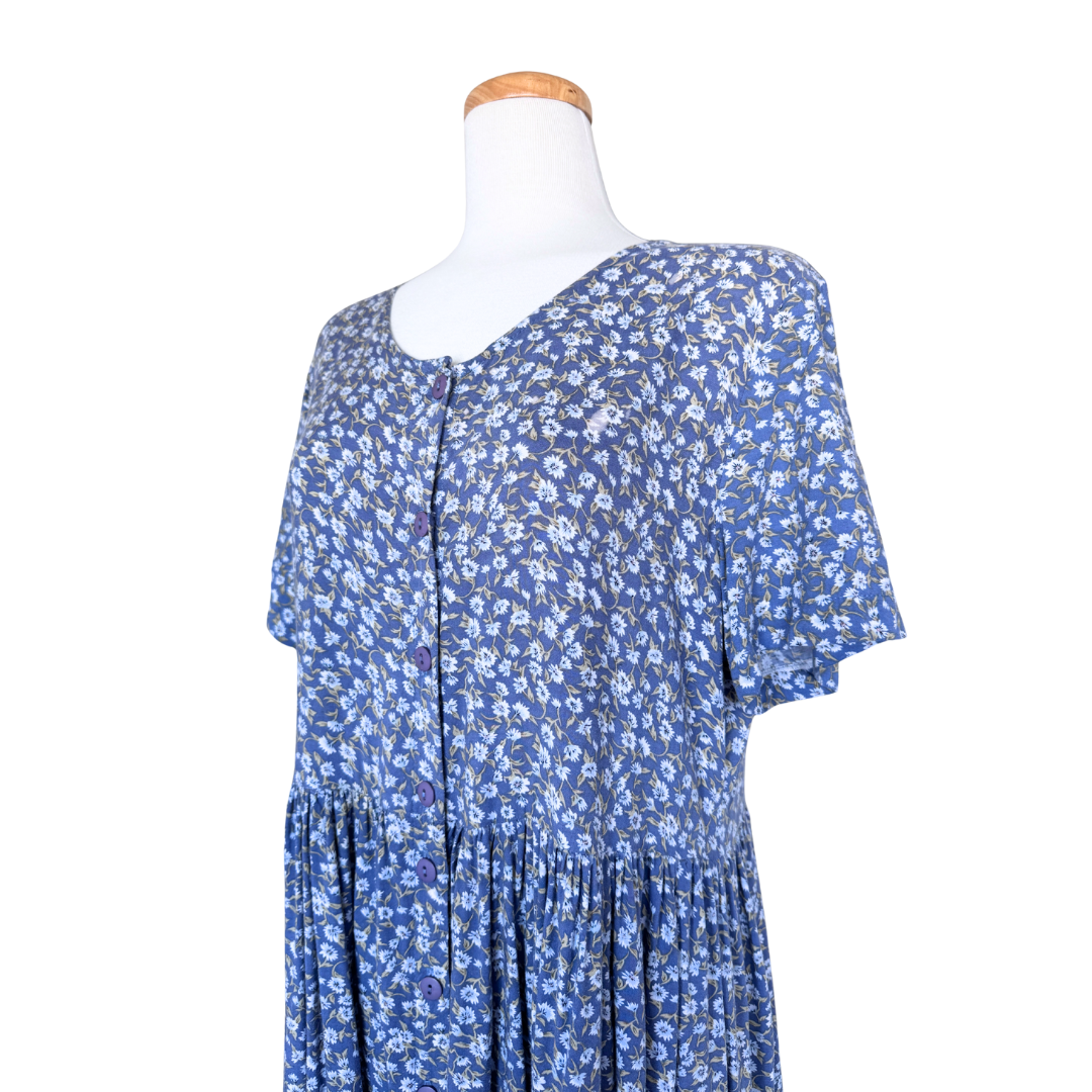 Moderama Blue Floral Maxi Dress | Medium-Large