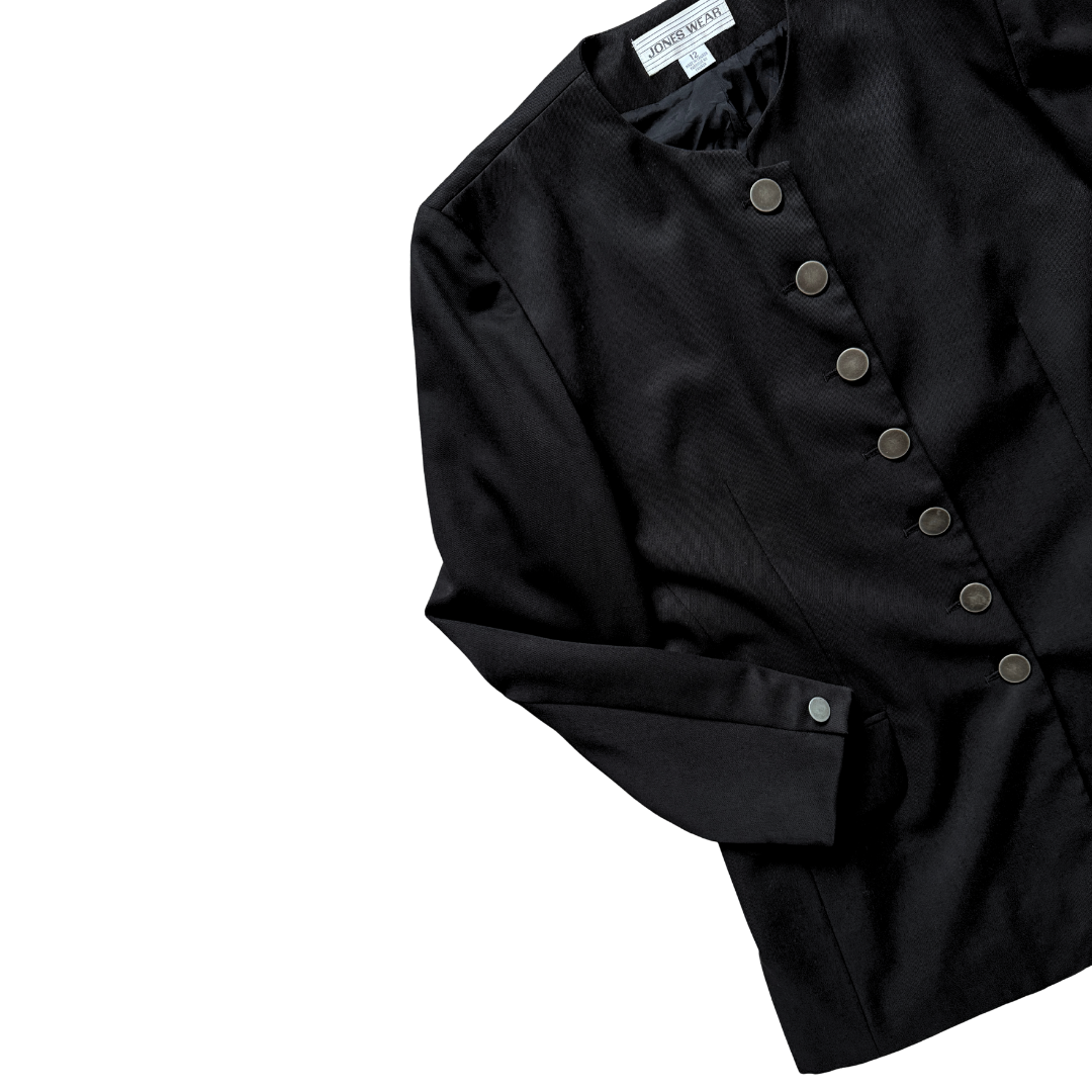Jones Wear Black Wool Blend Blazer | Medium