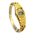 Vintage 90s Women's Cobros Gold Cuff Digital Watch