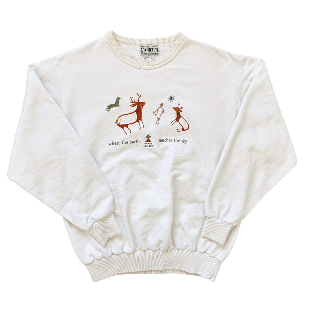 Vintage 1990s Banff Embroidered Sweatshirt | Large / Extra-Large