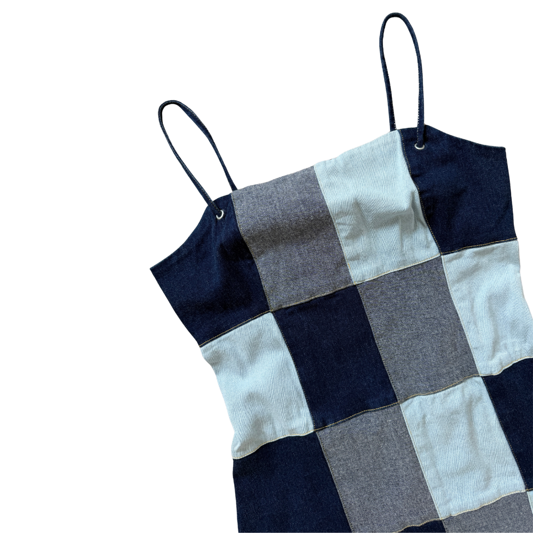 Clockhouse Denim Patchwork Mini Dress | Small