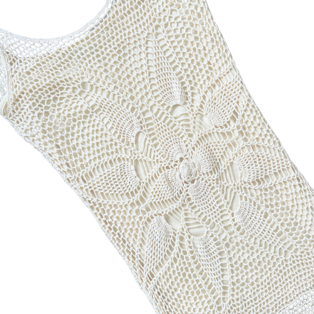 Volcom Cream Crochet Dress | Medium