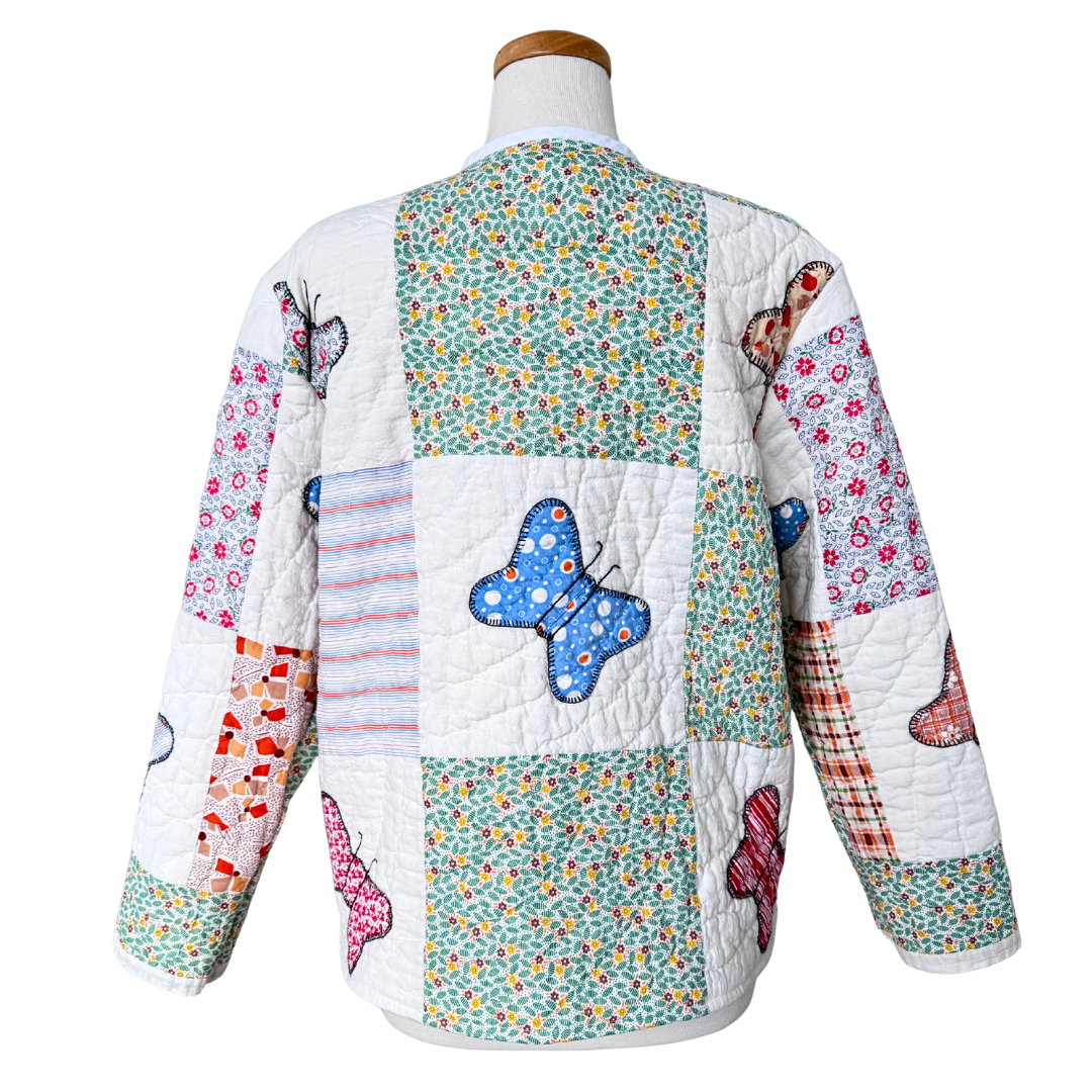 Recycled Quilted Butterfly Jacket | Medium