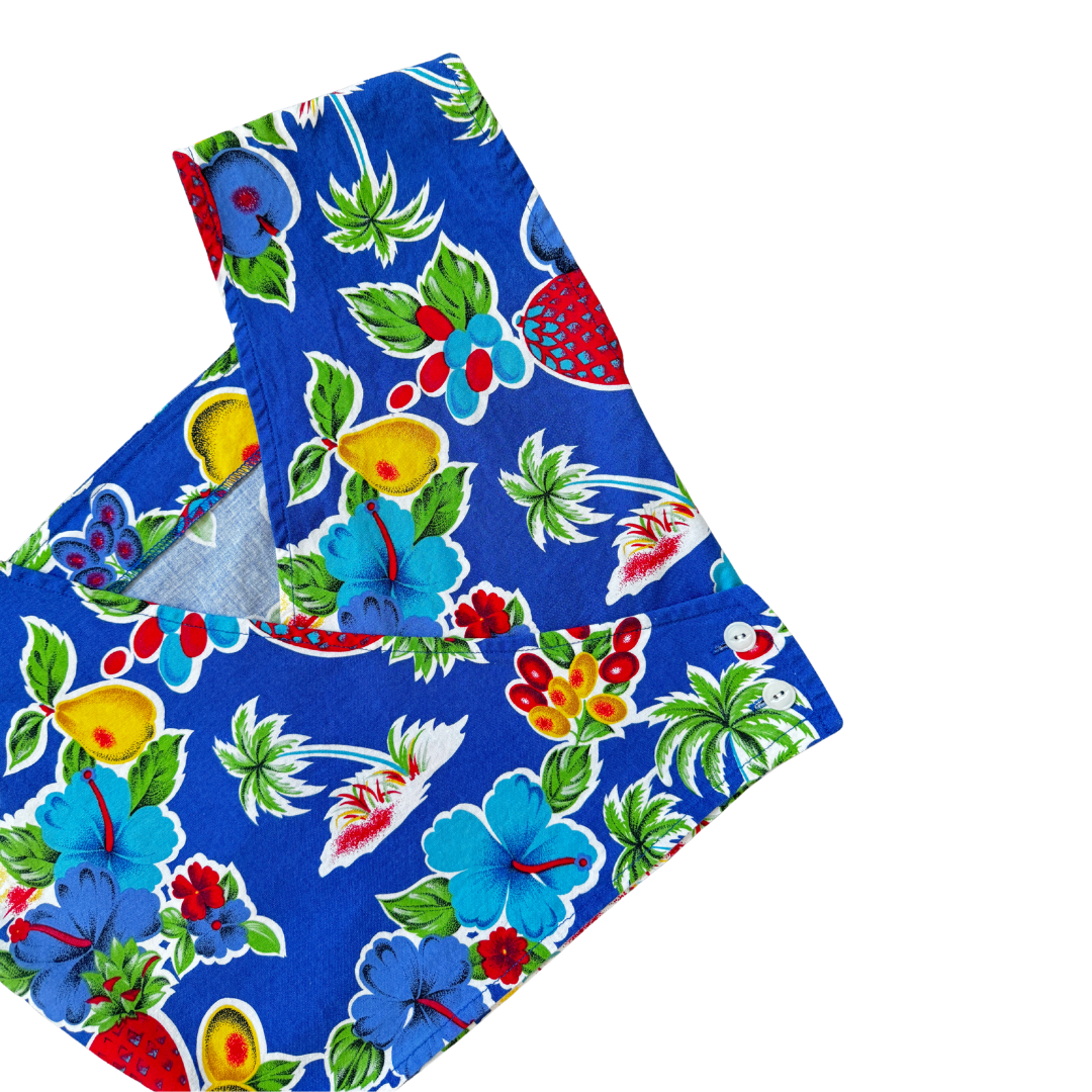 Bright Tropical Fruit Sleeveless Wrap Blouse | Extra-Small / Small
