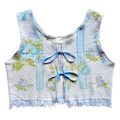 Recycled Periwinkle Blue Floral Tie-Front Towel Vest | Extra-Large