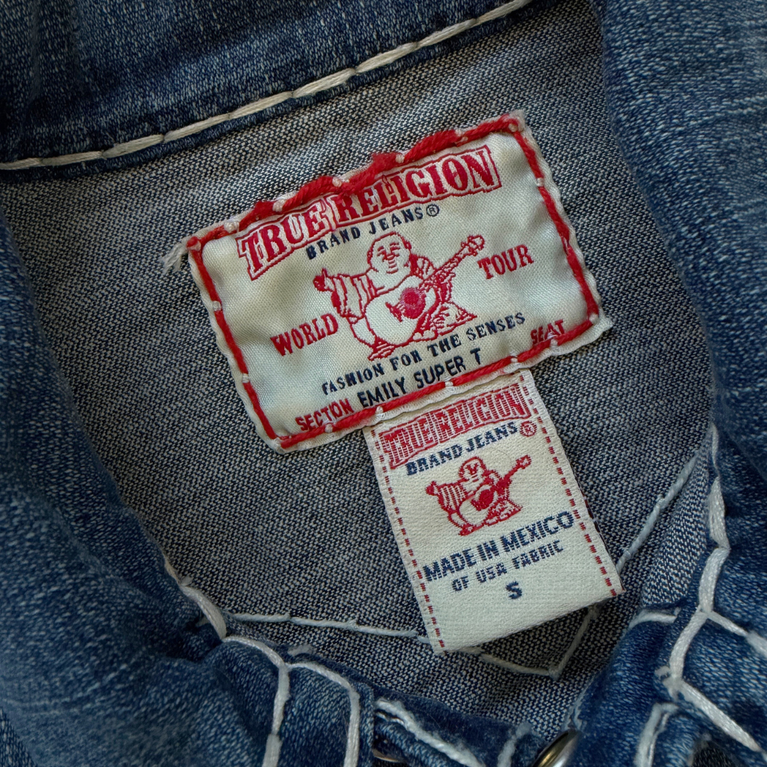 True Religion Emily Super T Bold Stitch Denim Jacket | Small