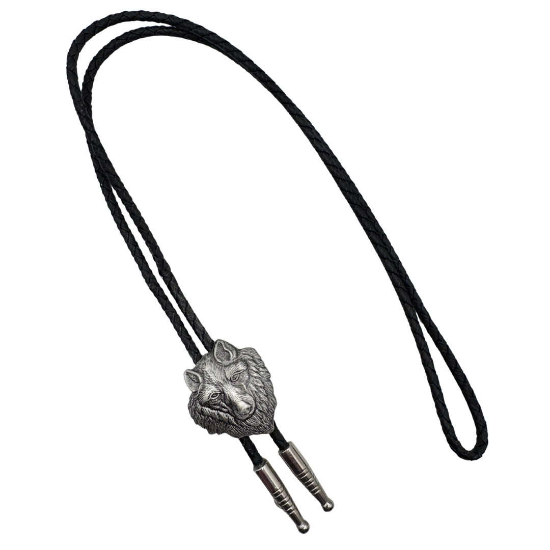 Pewter Wolf Bolo Tie