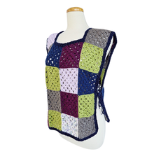 Load image into Gallery viewer, Up-Cycled Hand Crafted Dark Hues Granny Square Vest | One Size
