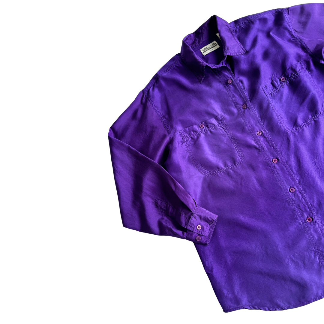 Variation Royal Purple Silk Shirt | Medium-Large