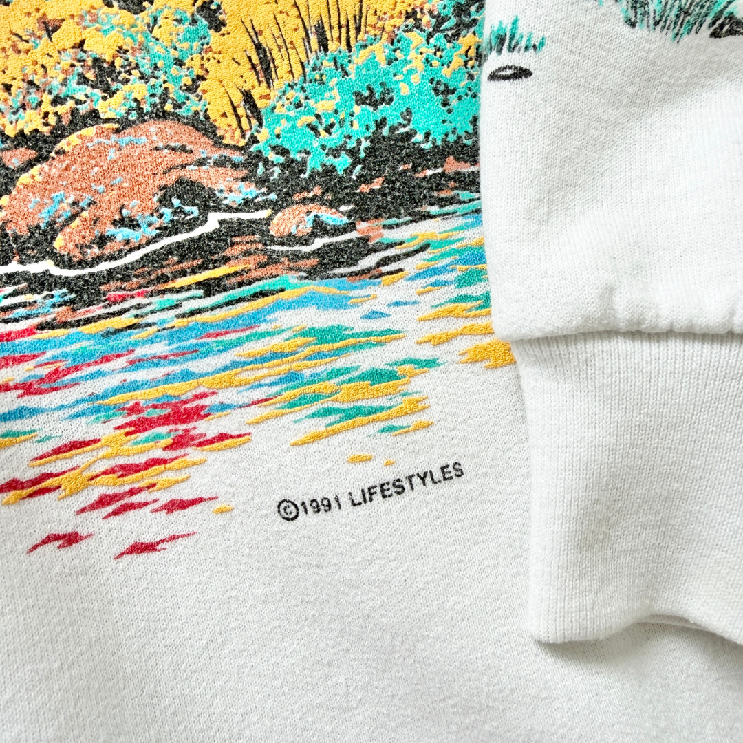 Lifestyles TM 1991 Ducks on a Lake Crewneck Sweatshirt | Men's XL Women's 2X