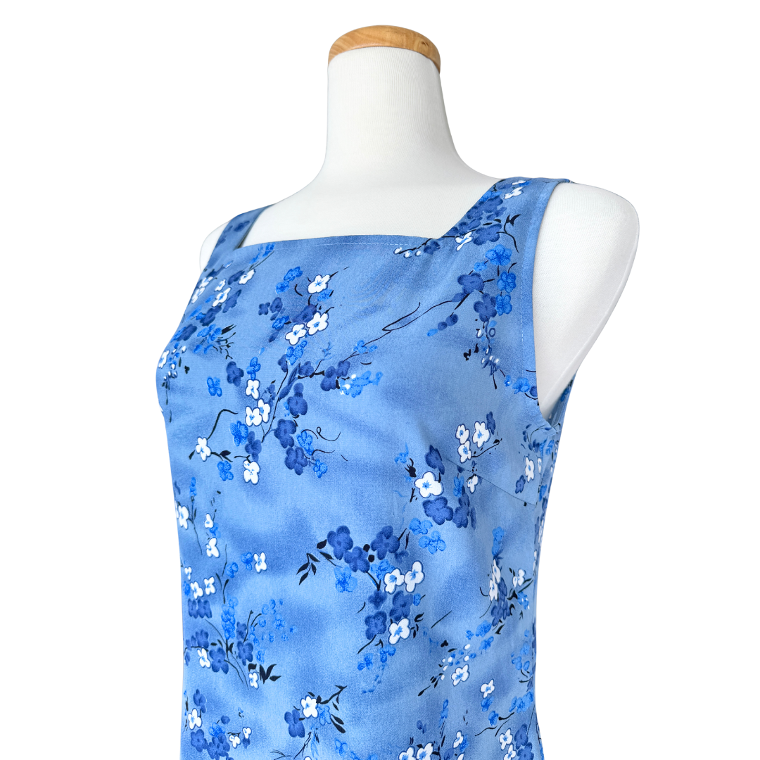 Fairweather Blue Floral Sheath Dress | Medium
