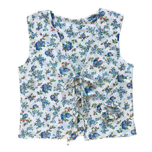 Recycled Berries and Blooms Tie-Front Vest | Medium