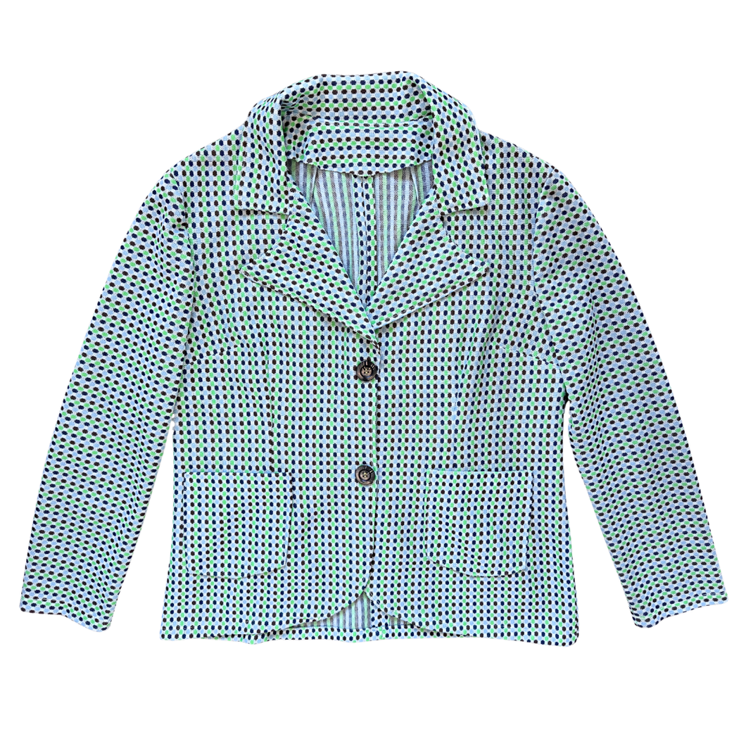 Vintage Retro Geometric Printed Blazer | 1970s | Medium