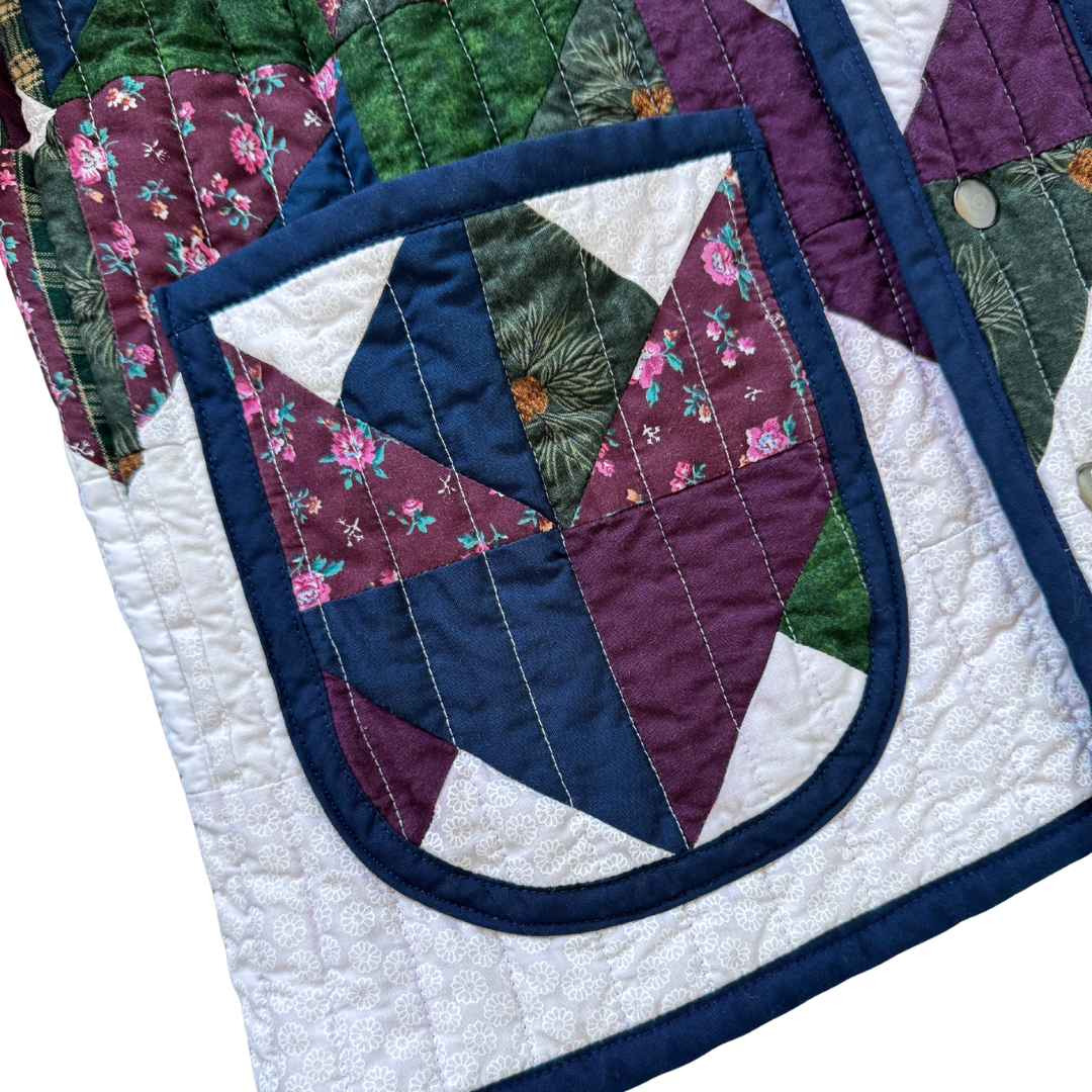 Recycled Geometric Pinecone Quilted Jacket | Small / Medium