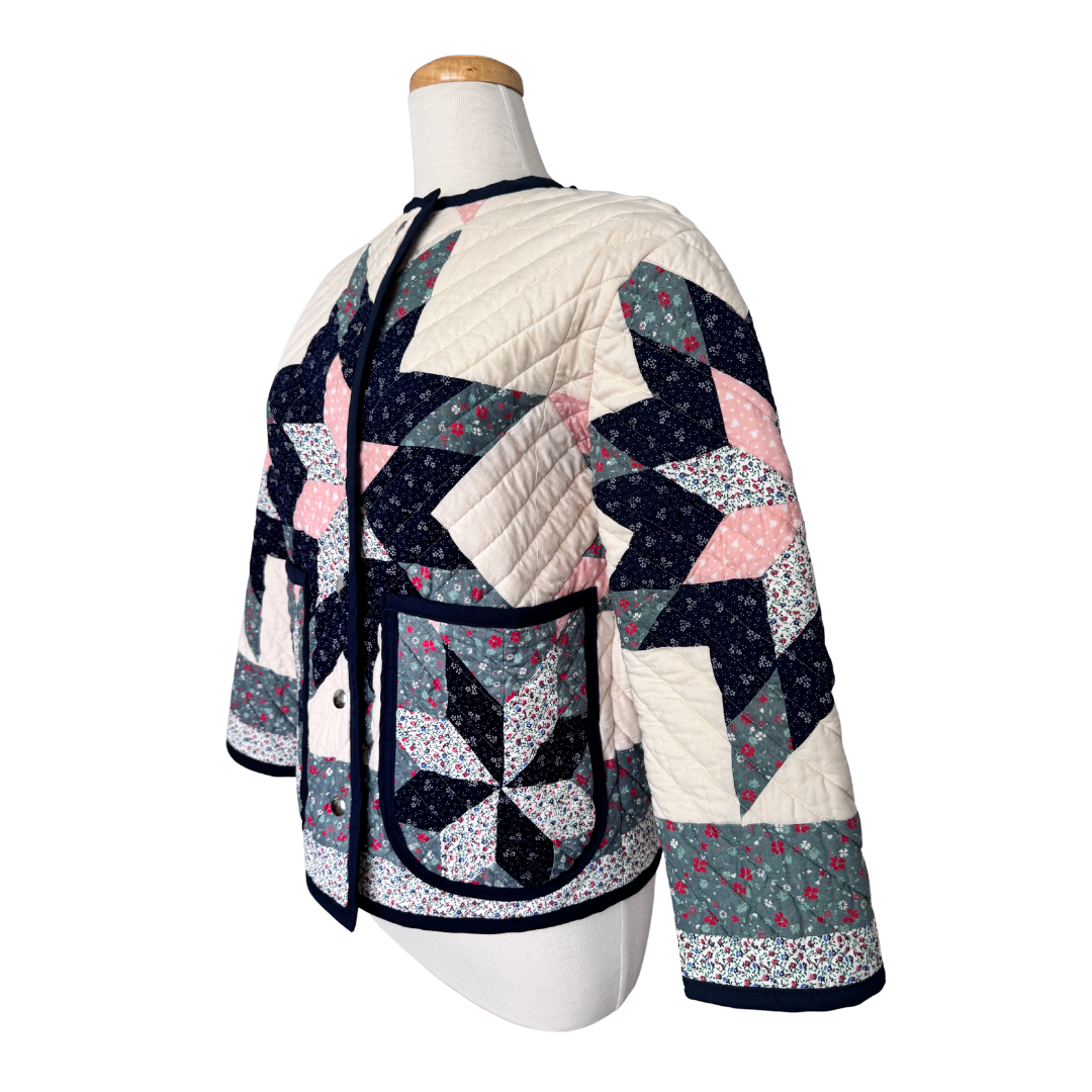 Recycled Floral Star Quilted Jacket | Extra-Small / Small