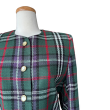 Load image into Gallery viewer, D&#39;Allairds Green and Red Plaid Wool Blazer | Medium-Large
