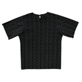 Vintage 80s Black Cotton T-Shirt with Geometric Print | Medium