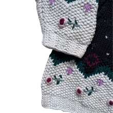 Load image into Gallery viewer, Paris Sport Club Black and Floral Knit Sweater | Small-Medium
