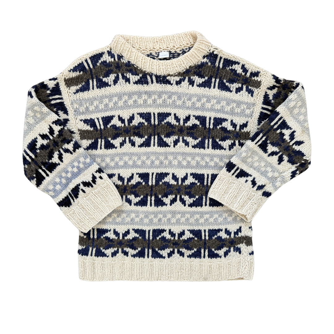 100% Wool Geometric Knit Sweater