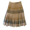 Vintage 70s Highland Queen Pleated Plaid Wool Midi Skirt | Medium