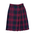 Vintage 1990s St. Michael Navy and Burgundy Pleated Plaid Midi Skirt 