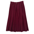 Vintage 80s Junior Executive Burgundy Pleated Maxi Skirt | Medium - Large