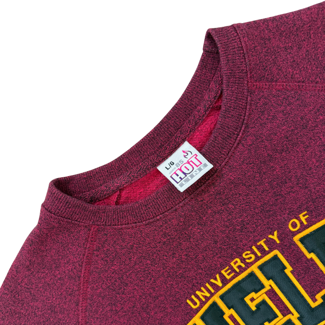 Marled Burgundy University of Guelph Sweatshirt | Large