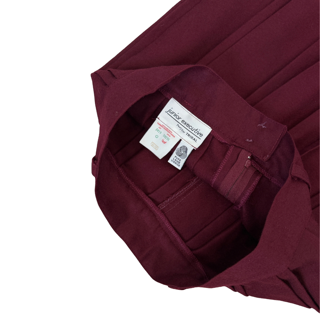 Junior Executive Burgundy Pleated Maxi Skirt | Medium - Large