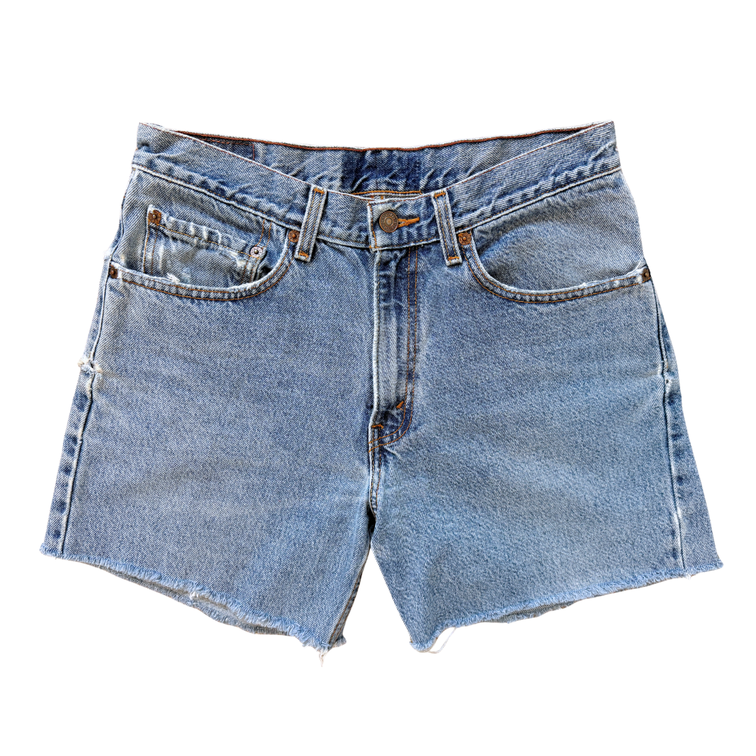 Vintage 90s Levi Strauss Signature Light Wash Cut Off Shorts | 28
