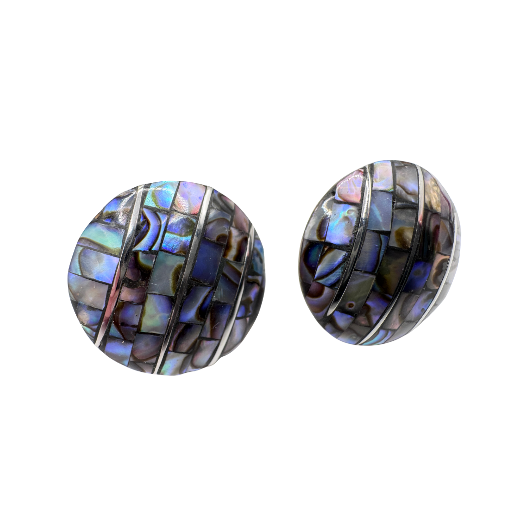 Patchwork Abalone Stud Earrings