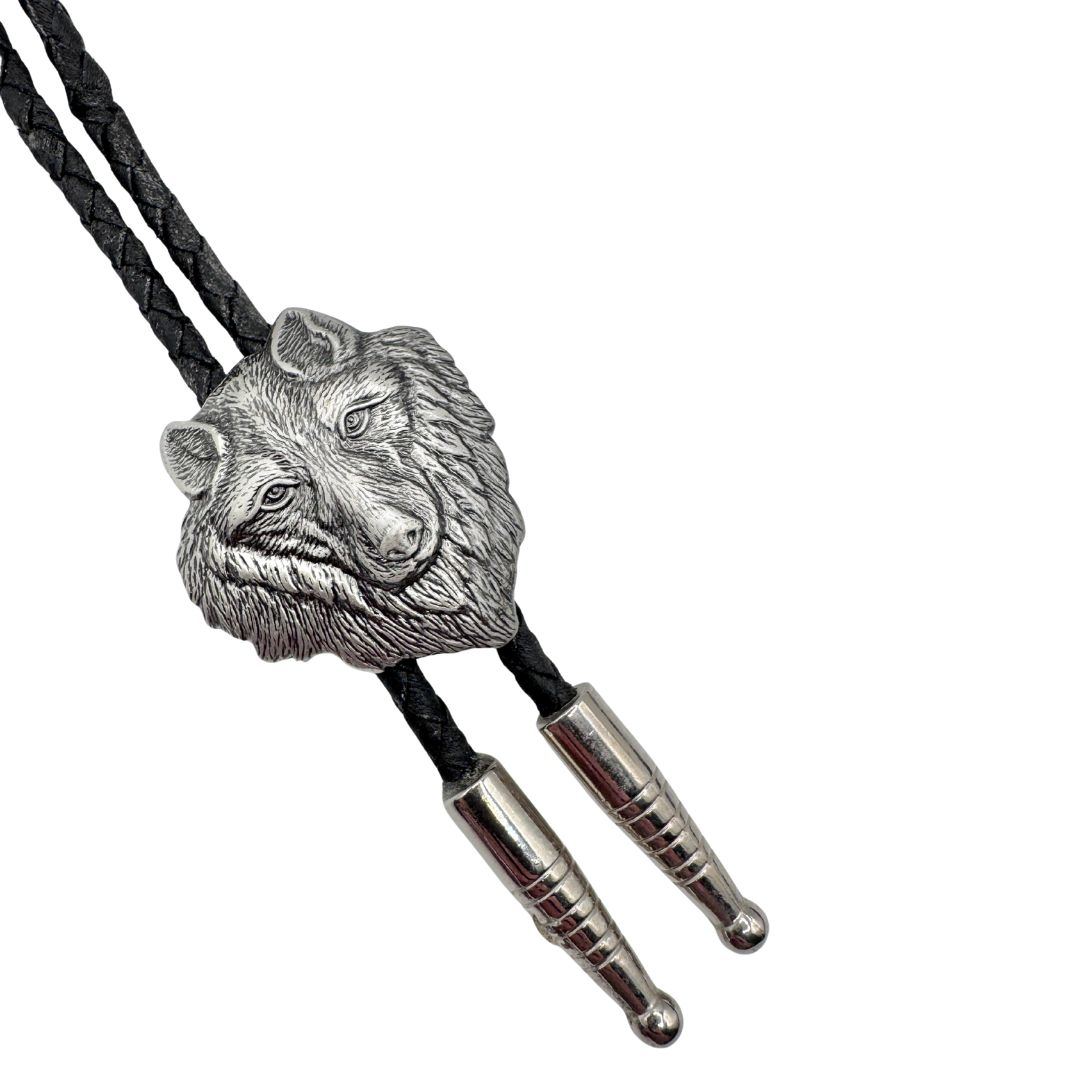 Pewter Wolf Bolo Tie