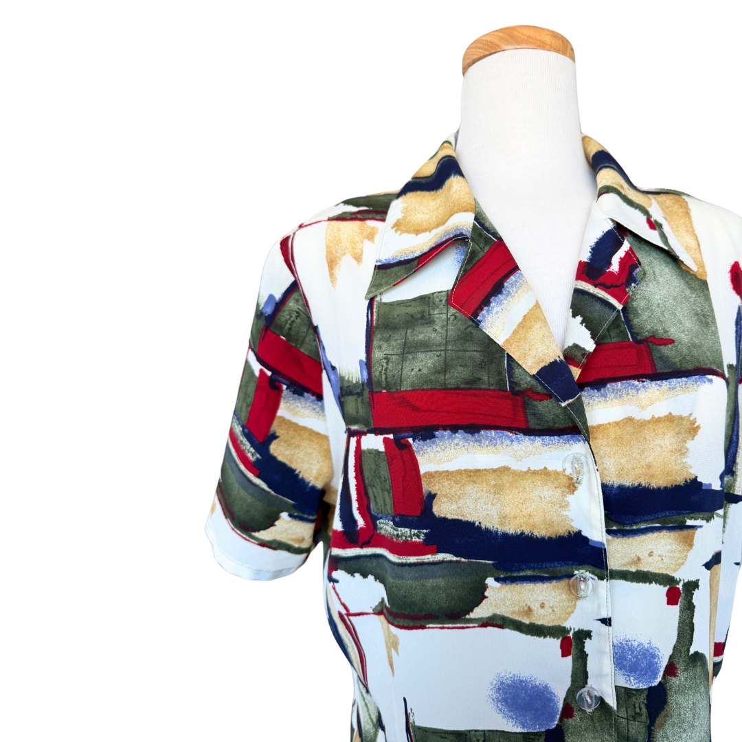 Multi-Colour Abstract Printed Blouse | Large / Extra-Large